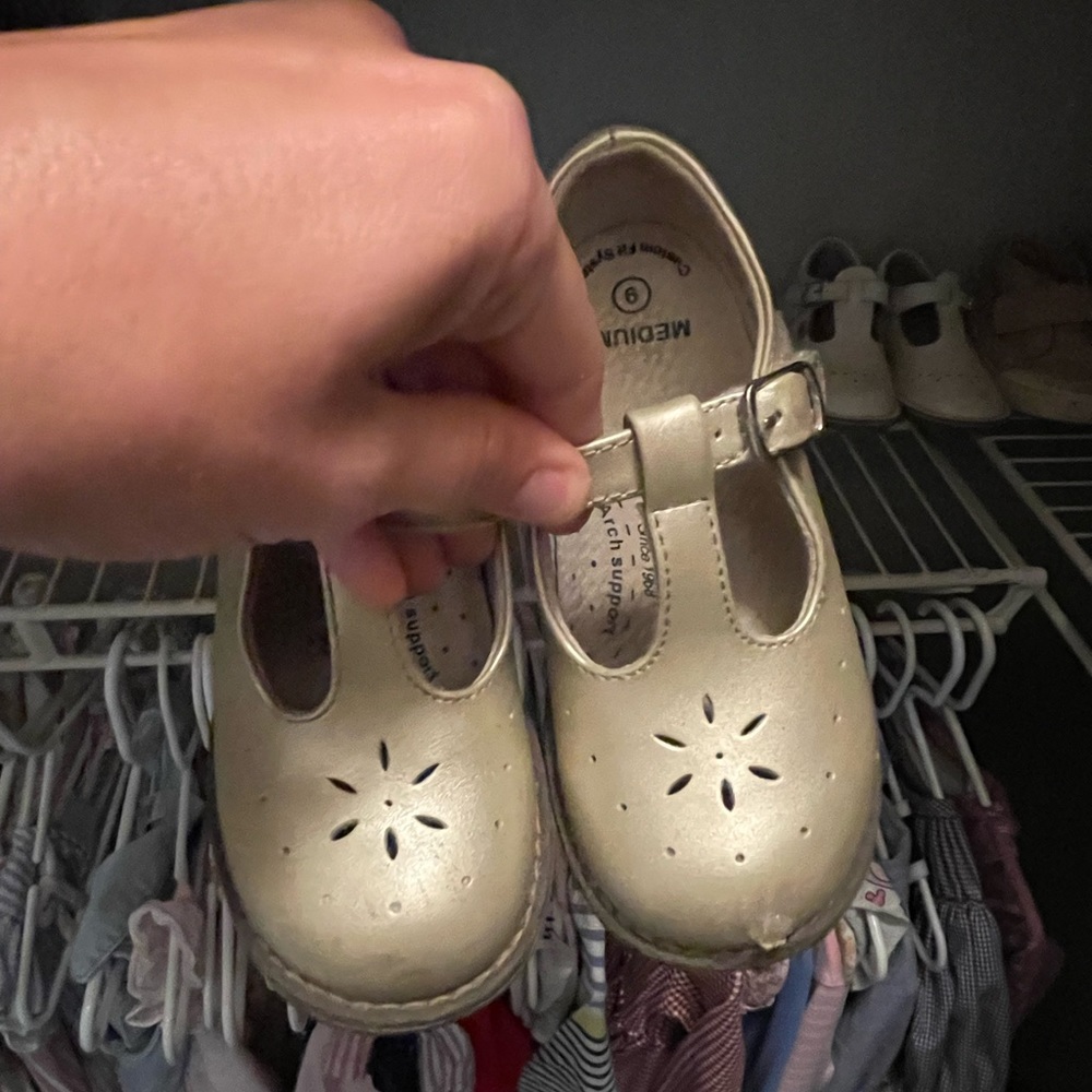 Gold Footmates shoes. Worn a hand full of times, but still in good condition